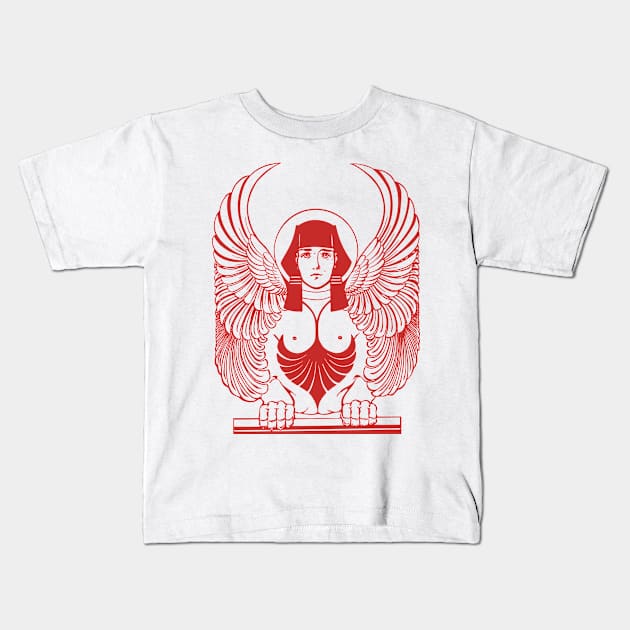 Lady Sphinx - red Kids T-Shirt by PharaohCloset